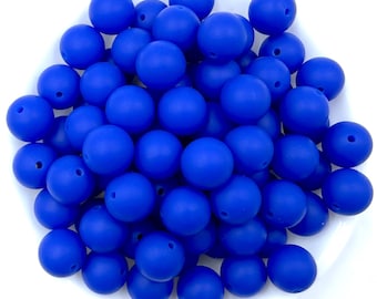 15mm Royal Blue Silicone Beads