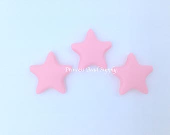 45mm Pink Quartz Star Silicone Bead