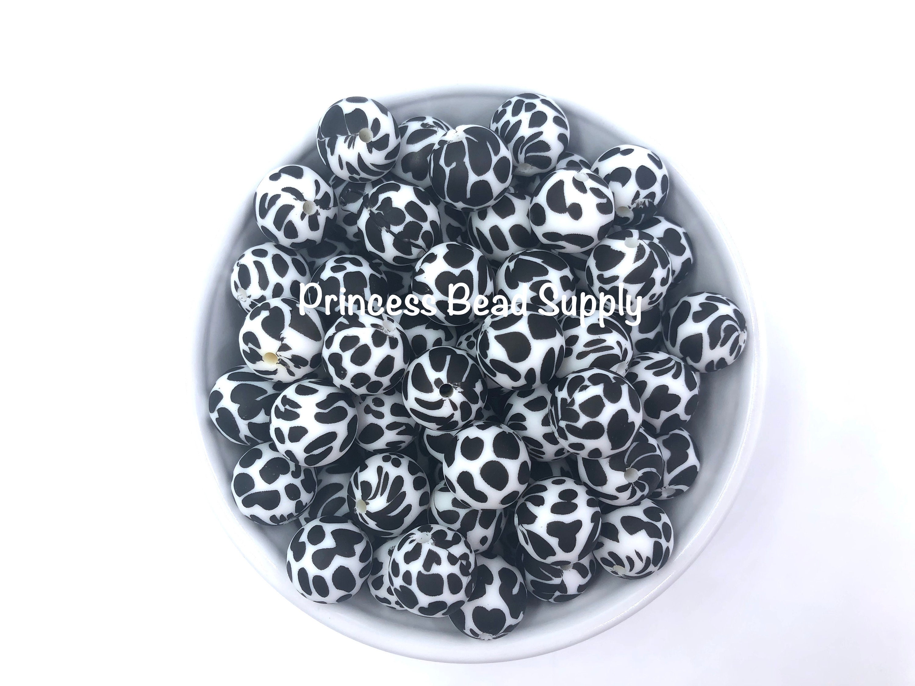 12mm Marble Strawberry Ice Silicone Beads