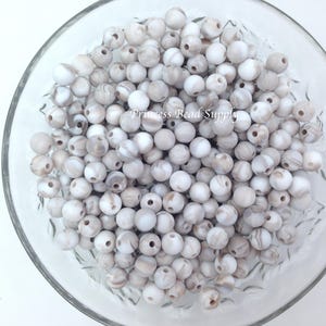 9mm Caramel Marble Silicone Beads