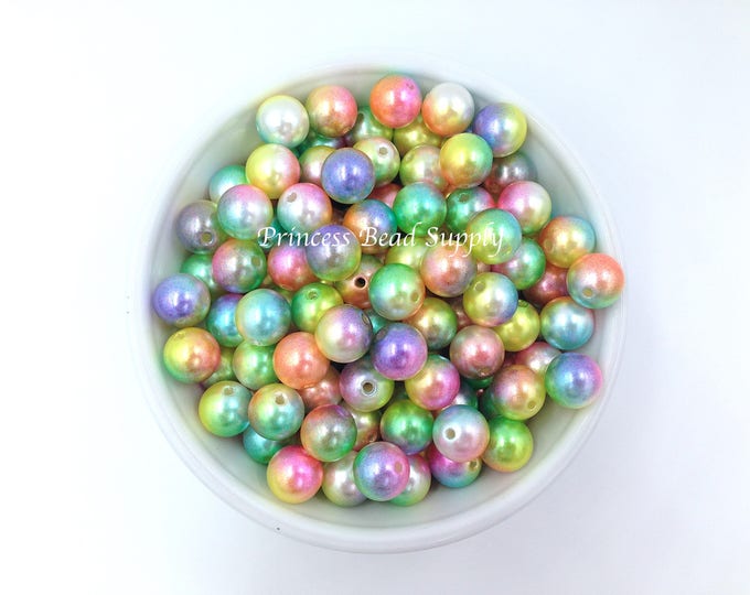 12mm Magic Pearls Beads, Rainbow Magic Pearls, Mulit colored Magic