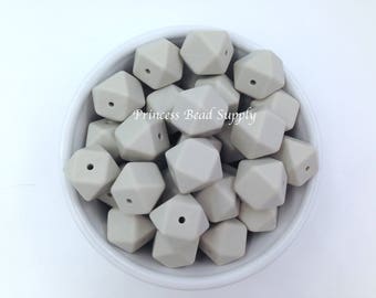 17mm Riverstone Hexagon Silicone Beads,  100% Food Grade Silicone Beads, BPA Free , Sensory Beads, Silicone Loose Beads,