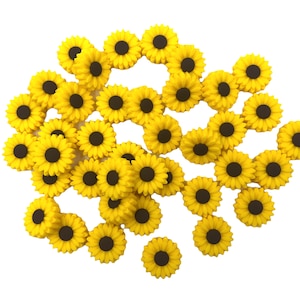 22mm Sunflower Silicone Focal Beads, Small Sunflower Silicone Beads, 20mm Sunflower Beads,  Sunflower Beads,  Silicone Flower Beads