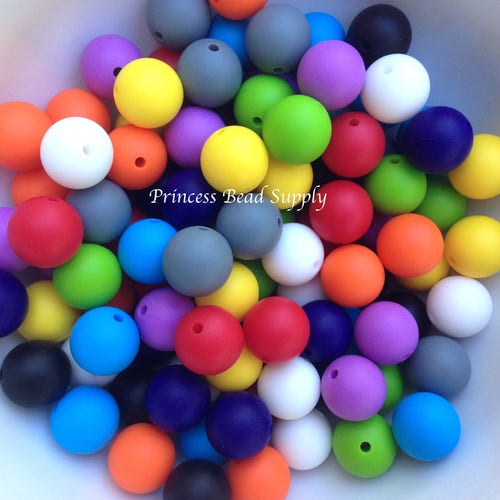 50 or 100 BULK Round Silicone Beads Pink Rainbow Silicone Etsy