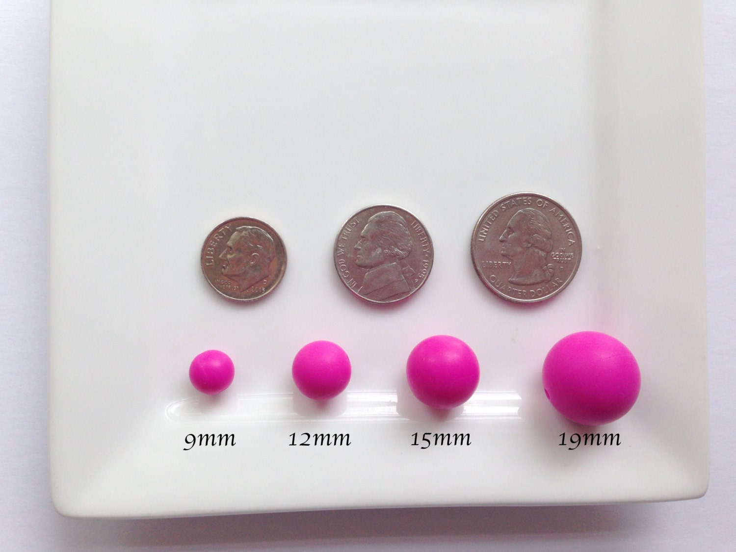 Pink Peony Flower Silicone Bead Mix--White, Powder Pink, Light Hot