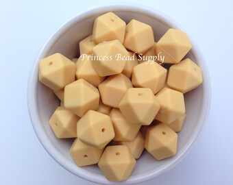 17mm Wheat Hexagon Silicone Beads