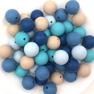 Ocean Waves Silicone Bead Mix:  Sandstone, Icicle, Seaside, Ocean, Sapphire Blue