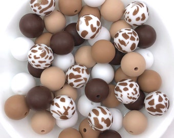 Brown Cow Silicone Bead Mix