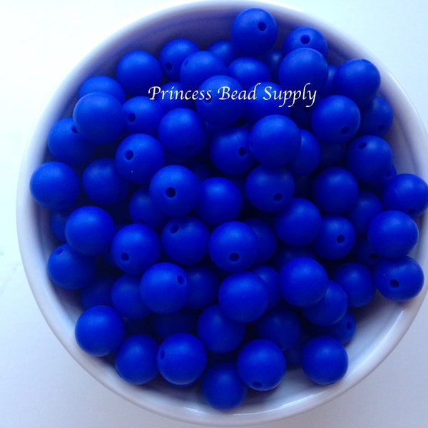 12mm Royal Blue Silicone Beads, Silicone Beads,  100% Food Grade Beads, BPA Free Beads, Sensory Beads, Silicone Loose Beads,