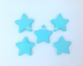 45mm Aqua Star Silicone Bead