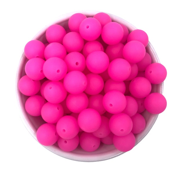 15mm Neon Pink Glow in the Dark Silicone Beads,  Silicone Beads,  Silicone Beads Wholesale