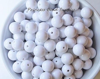 12mm White Solid Acrylic Beads