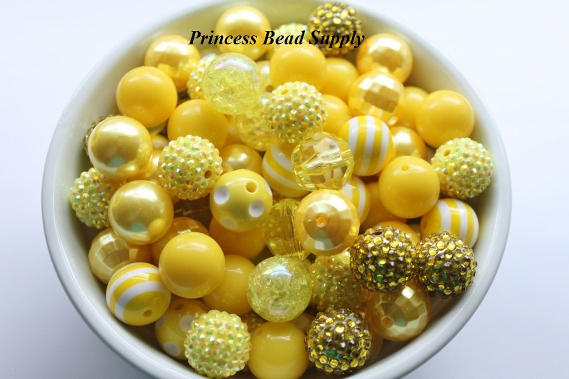 20mm Yellow Chunky Bulk Beads Bulk Bead Mix Wholesale Beads Etsy