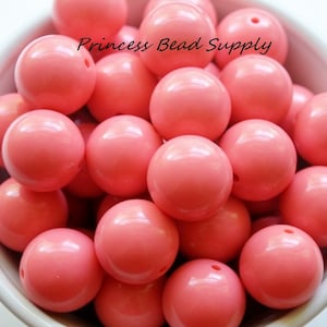 20mm Pink Coral Solid Chunky Acrylic Beads