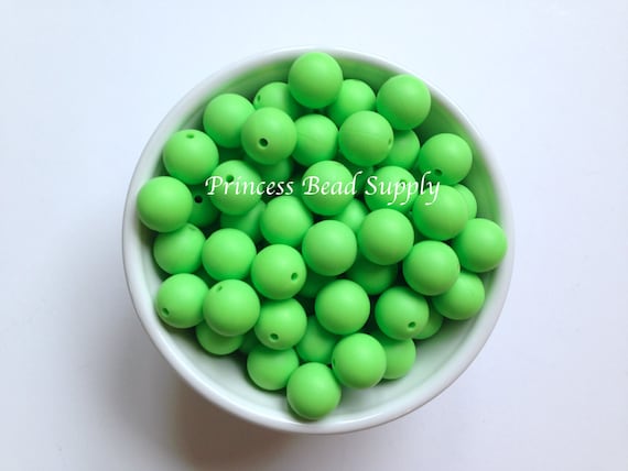 15mm Key Lime Silicone Beads, Silicone Beads, Silicone Beads Wholesale 