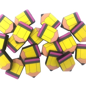 Pencil Silicone Focal Beads,  Yellow Pencil Shaped Silicone Beads, Teacher Silicone Beads,  Wholesale Silicone, Silicone Beads