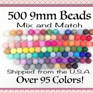 500 BULK 9mm Silicone Beads