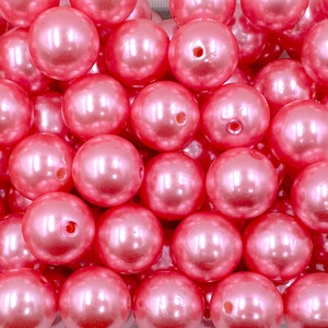 20mm Pink Pearl Chunky Beads, Pink Pearls,  Pink Beads,   Acrylic Beads