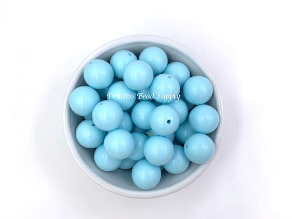 20mm Pastel Blue Solid Acrylic Beads