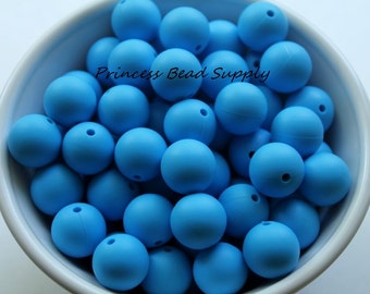 15mm Sky Blue Silicone Beads, Silicone Beads,  Silicone Beads Wholesale