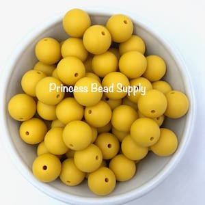 15mm Sunflower Yellow Silicone Beads
