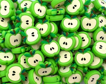 Green Apple Silice Silicone Focal Beads