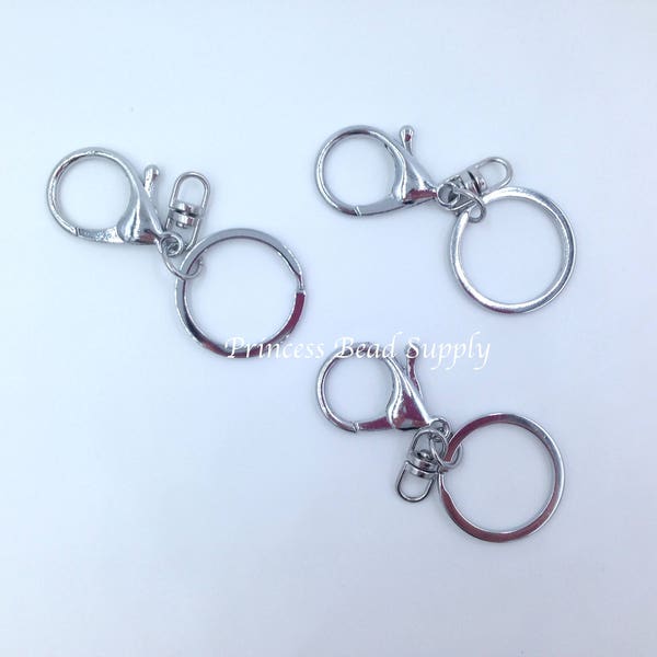 30mm Silver Swivel Key Ring and Clip, Keyring,  Lobster Clasp,  Key Chain, Key Ring, Key Chain and Clip, Keychains