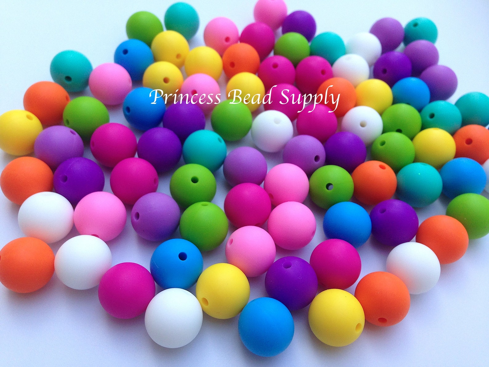 50 or 100 BULK Round Silicone Beads Pink Rainbow Silicone Etsy