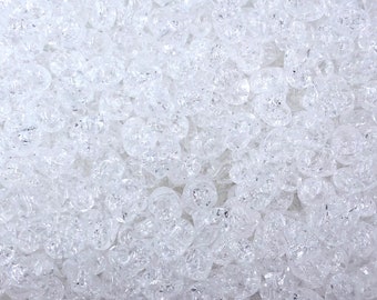 12mm White Crackle Heart Acrylic Beads
