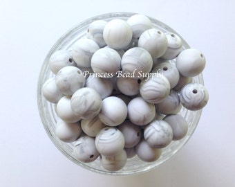 15mm Marble White Silicone Beads, Silicone Beads,  Silicone Beads Wholesale