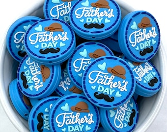 Father's Day Round Silicone Focal Beads