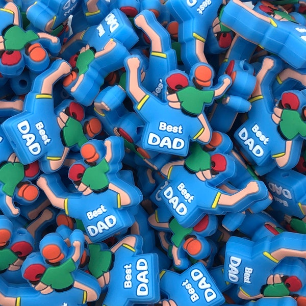 Best Dad Silicone Beads,  Father's Dad Silicone Beads,  Focal Silicone Beads,  Silicone Beads, Wholesale Silicone