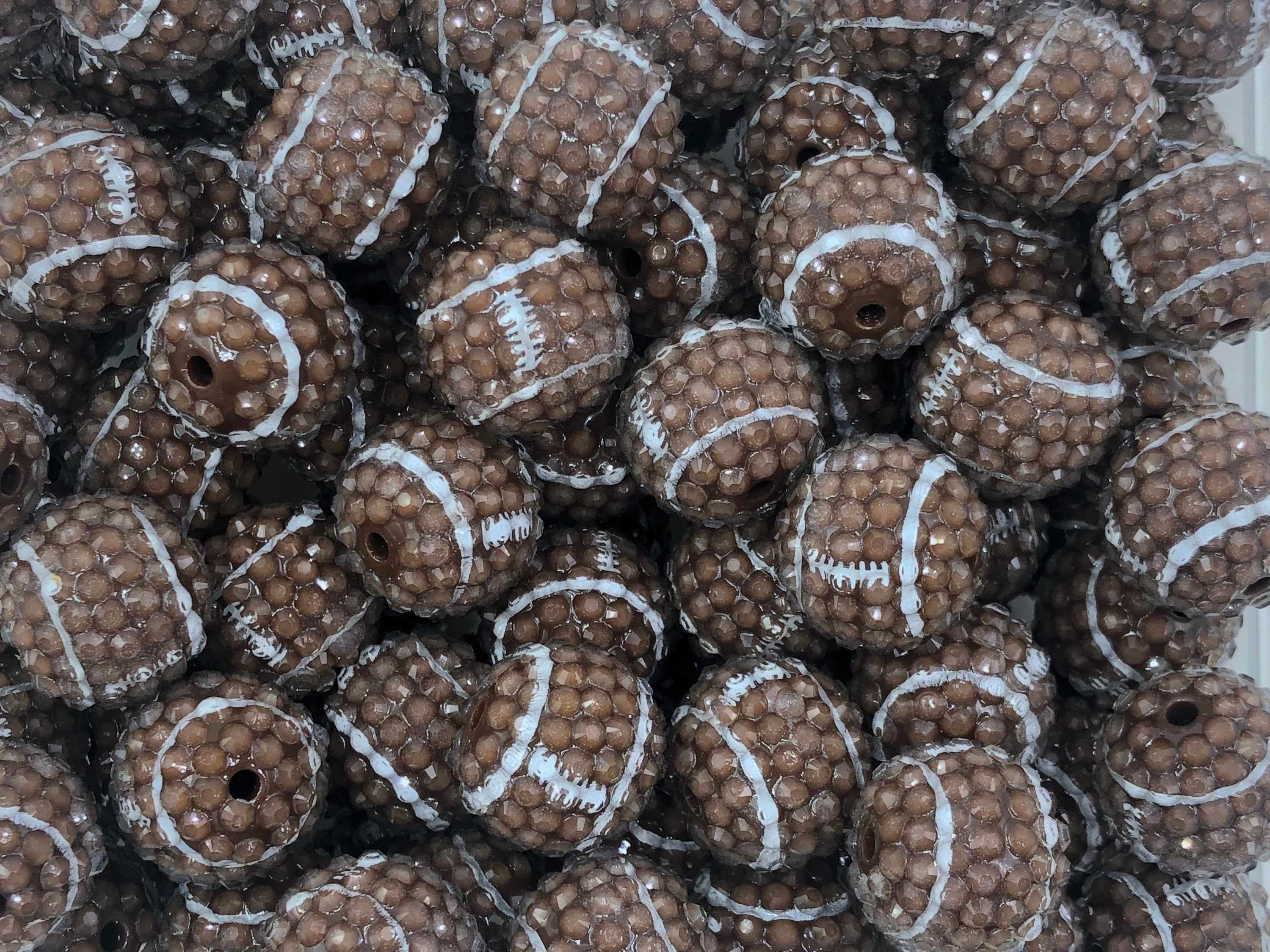 20 Small Football Beads 