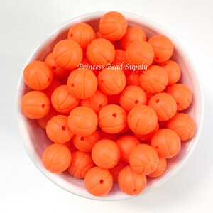 15mm BASKETBALL Silicone Beads