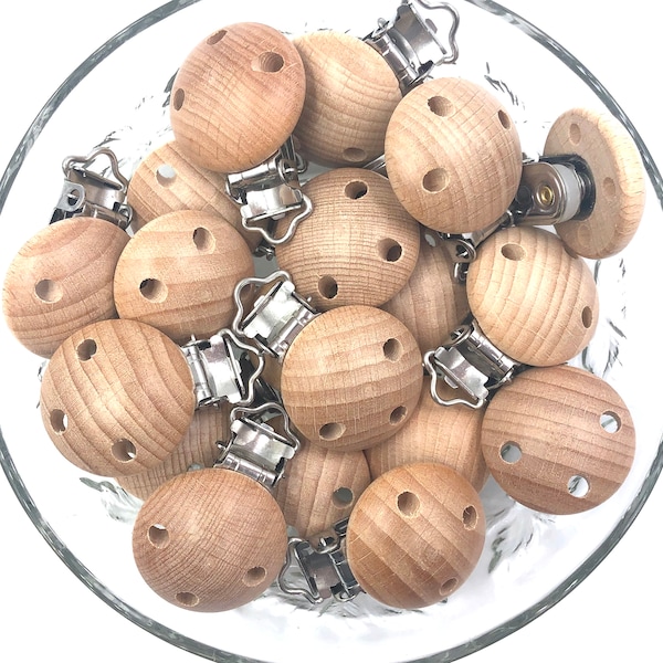 Wood Pacifier Clip Etsy