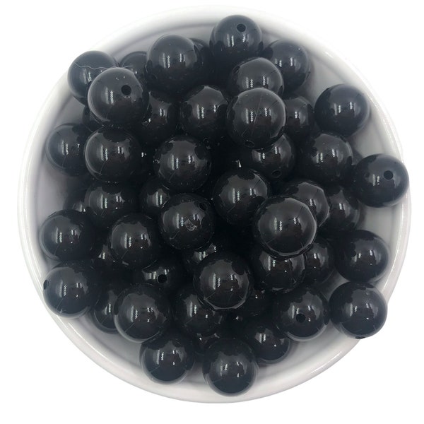 15mm Black Gloss Silicone Beads, Shiny Silicone Beads,  Silicone Beads, Silicone Beads Wholesale