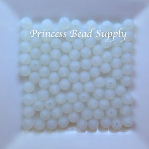 9mm Clear White Silicone Beads
