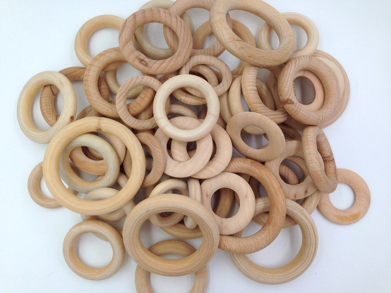 SALE Natural Wood Rings LESS Than PERFECT Wooden Rings image 1