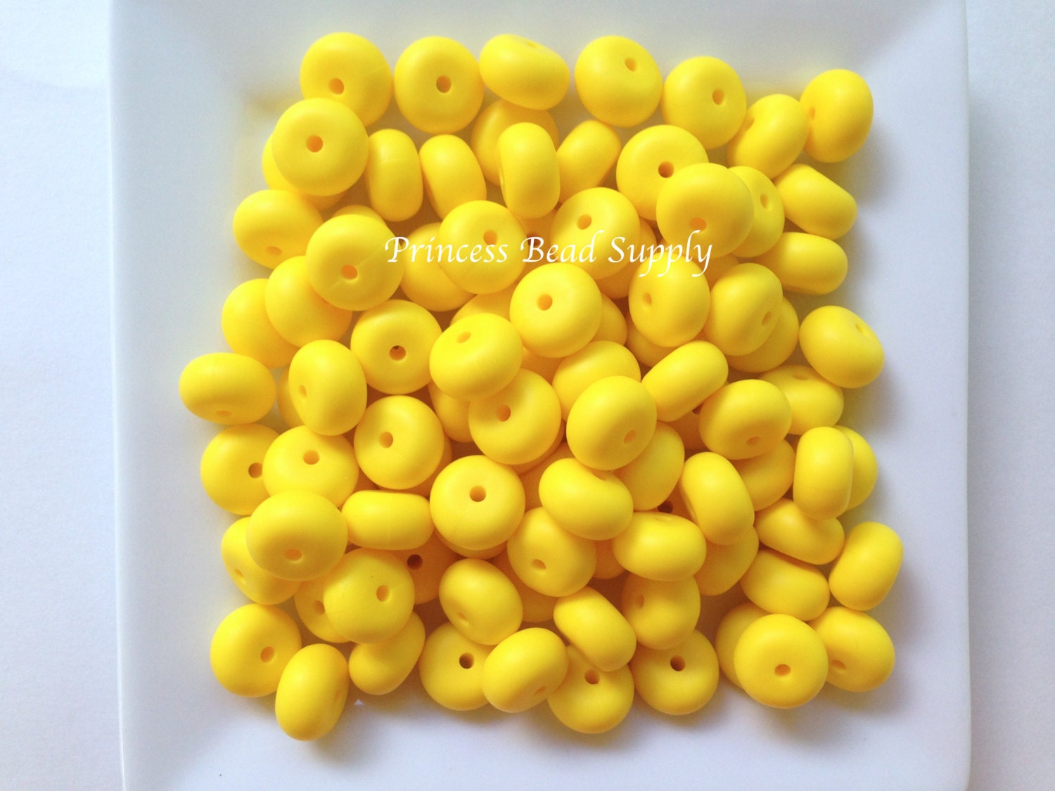 Yellow 14mm MINI ABACUS Silicone Beads, Mini Abacus 100% Food Grade S…