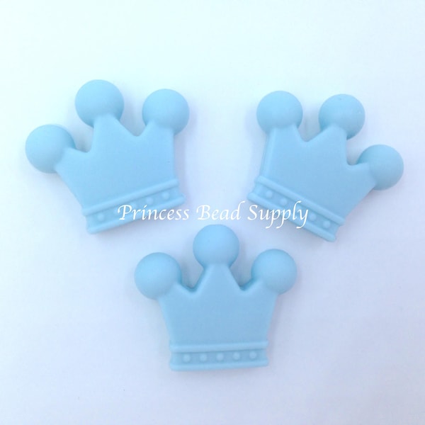 Baby Blue Crown Shaped Silicone Focal Beads, Crown Silicone Beads,  Silicone Beads,  Silicone Beads Wholesale Silicone Beads