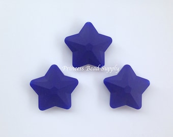 45mm Navy Star Silicone Beads