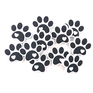 White Paw Print Silicone Focal Beads,   Paw Print Silicone Beads,  Paw Shaped Silicone Beads,  Dog Paw Beads, Cat Paw Beads, Silicone Beads