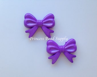 One Light Purple  Bow Beads: 36mm x 46mm