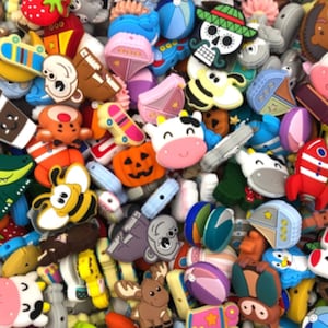 Silicone Focal Bead Grab Bag!    BULK Focal Silicone Beads,  Assorted Silicone Focal Beads,  Silicone Bead Grab Bag