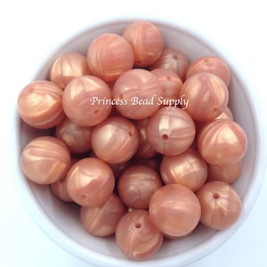 19mm Metallic Rose Gold Silicone Beads