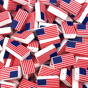 American Flag Silicone Focal Beads