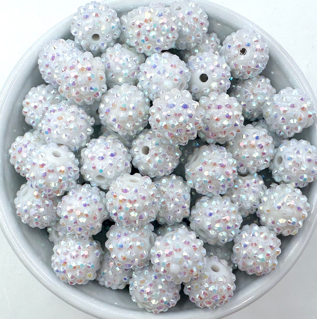 16mm White AB Rhinestone Beads - Etsy