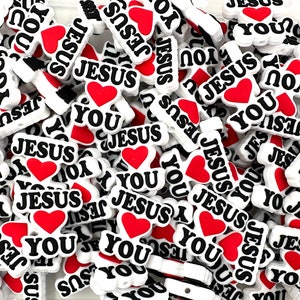 Perles focales en silicone Jésus vous aime