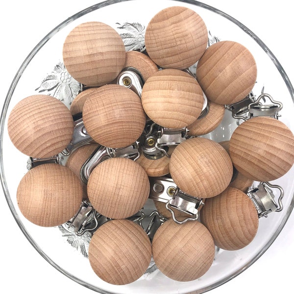 Wood Pacifier Clip Etsy