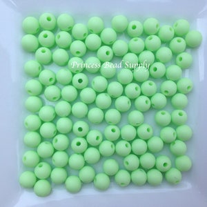 9mm Honeydew Silicone Beads, Set of 10 Silicone,  Food Grade Silicone Beads, BPA Free Sensory Beads, Silicone Loose Beads,